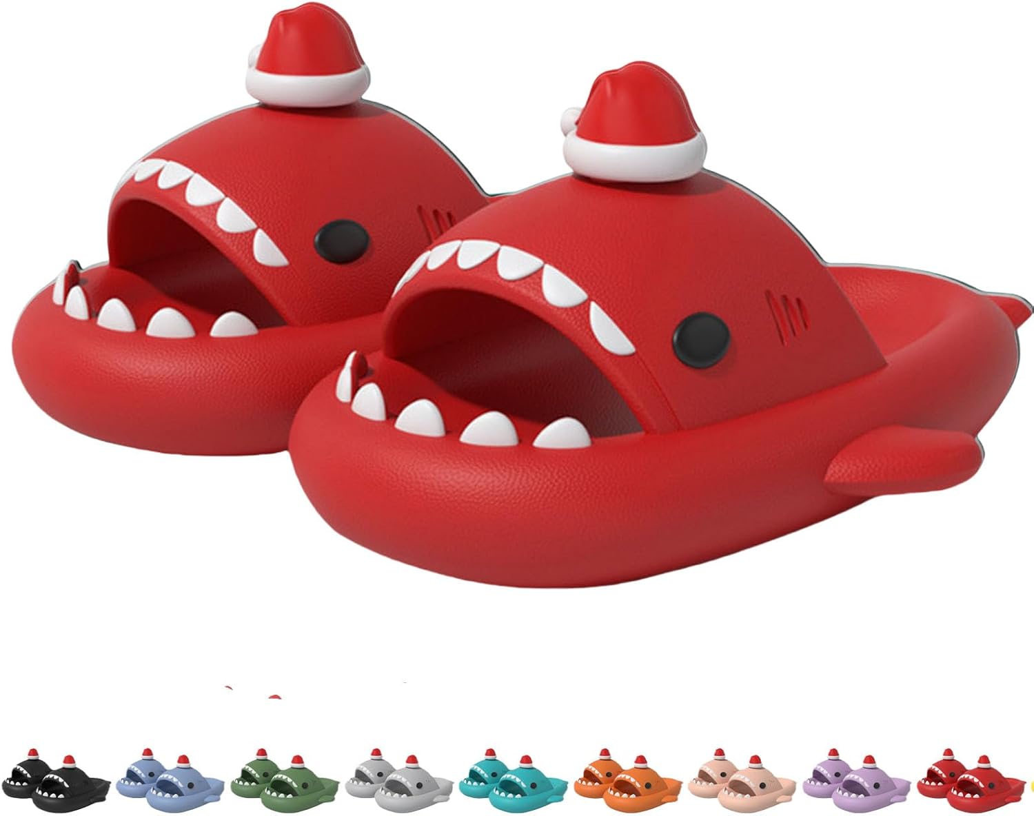 

Унисекс тапочки «Акула Облако», противоскользящие, быстросохнущие пляжные и душевые сандалии, рождественская обувь для пар Generic, красный