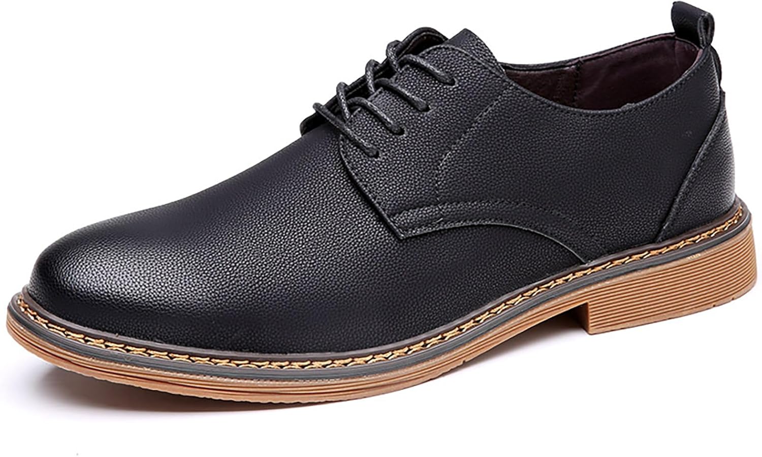 

Мужские кожаные оксфорды на шнуровке, классические, удобные, мягкая плоская подошва, деловые туфли, повседневные офисные, прогулочные дерби-лоферы Lvomu, черный