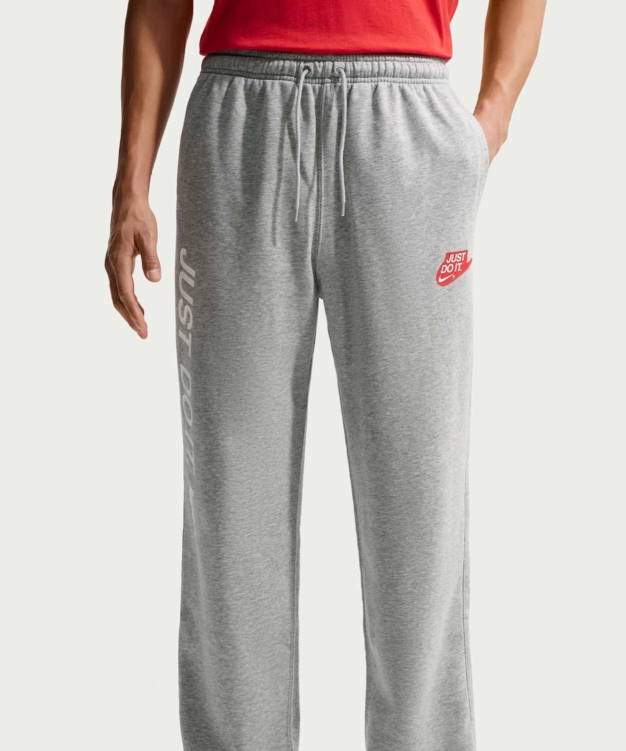 Штаны Nike Sportswear Club French Terry Open Hem, тёмно-серый меланж — фото 2