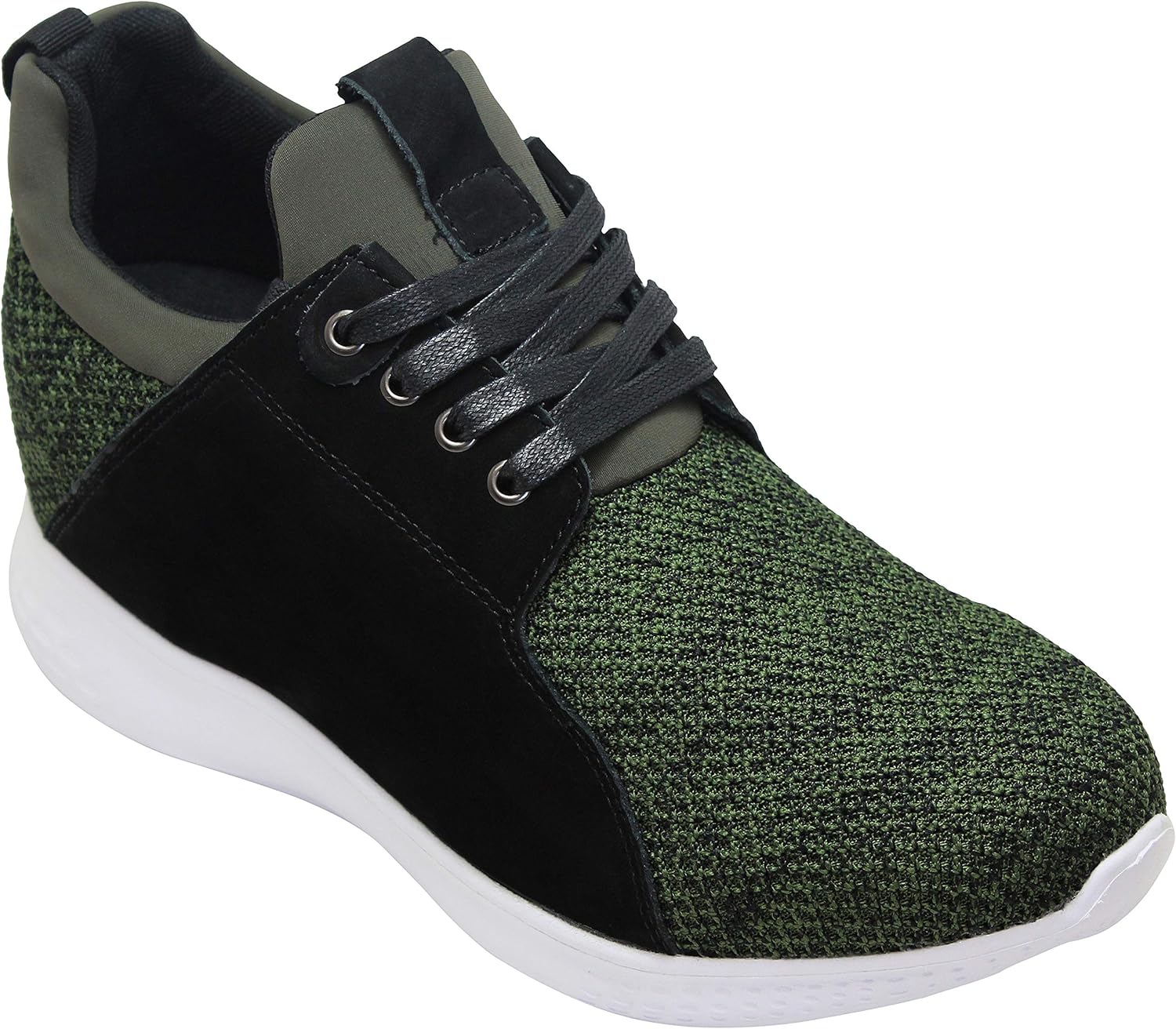 

Мужские кроссовки CALTO с невидимой платформой для увеличения роста - черные сетчатые на шнуровке, легкие модные кроссовки - увеличение на 8 см - H71922 - размер 8 D(M) US