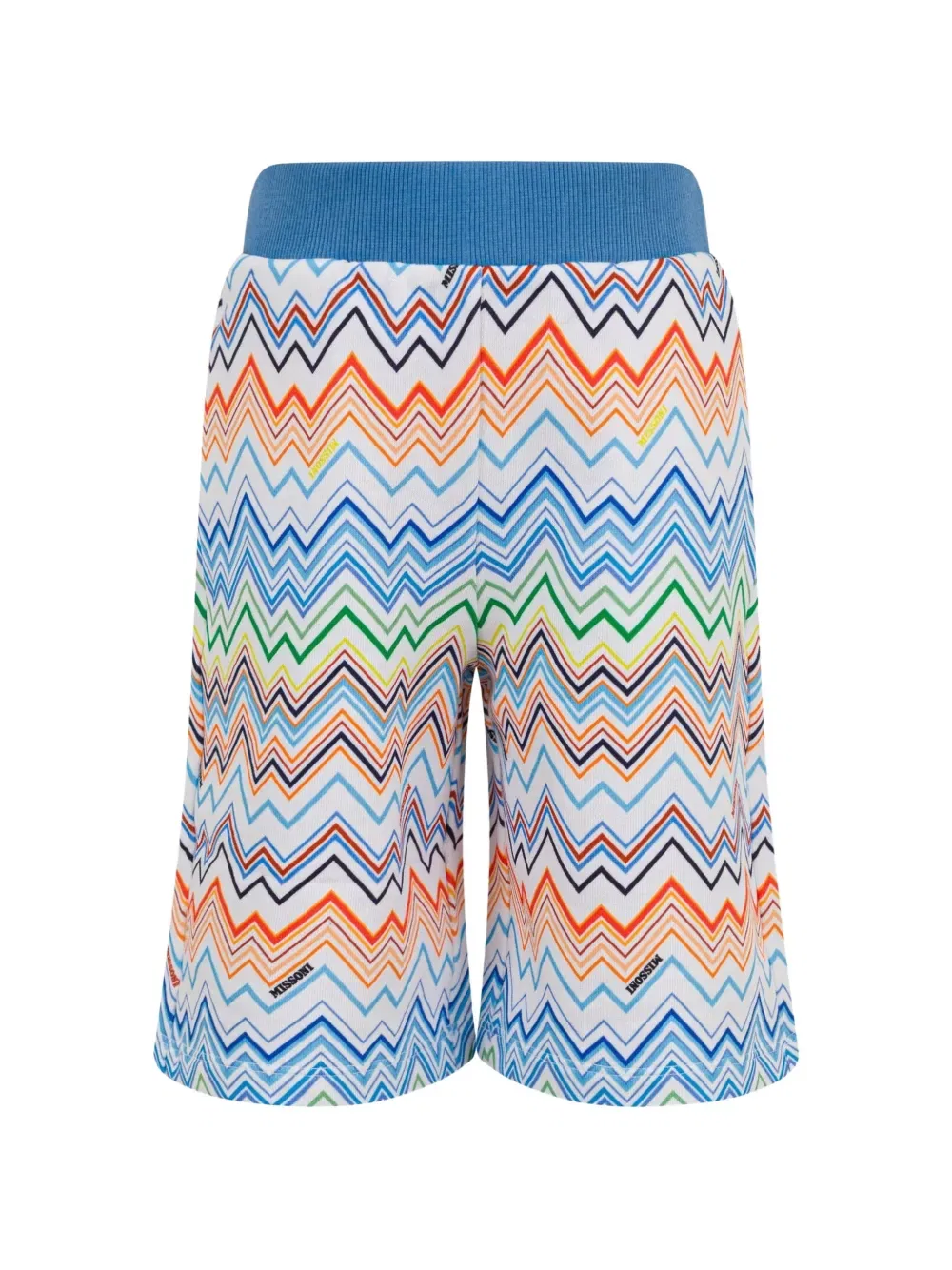 Хлопковые шорты с зигзагообразным узором Missoni Kids, синий