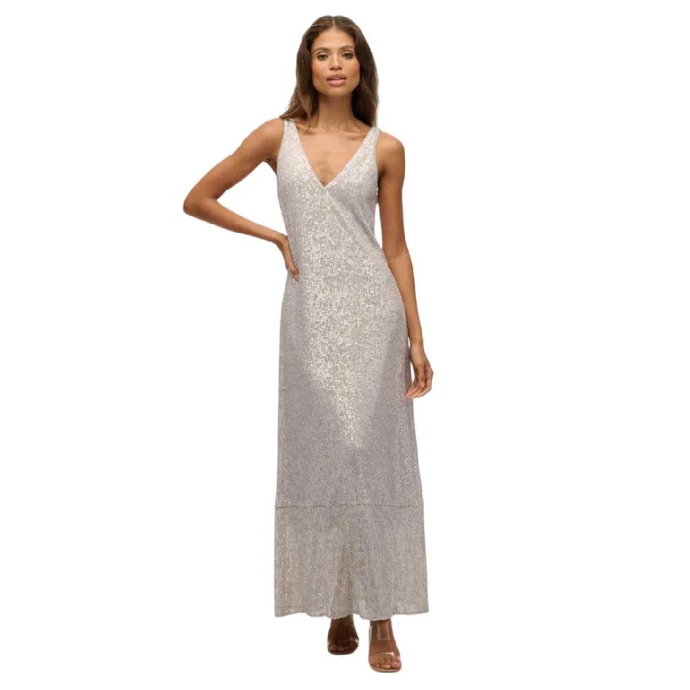 

Платье Superdry Maxi Sequin V Neck long, серый