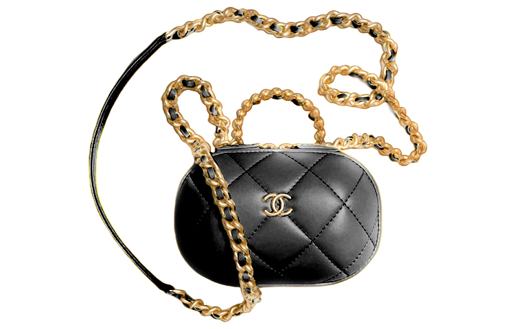 

CHANEL Женская косметичка из овчины, черная