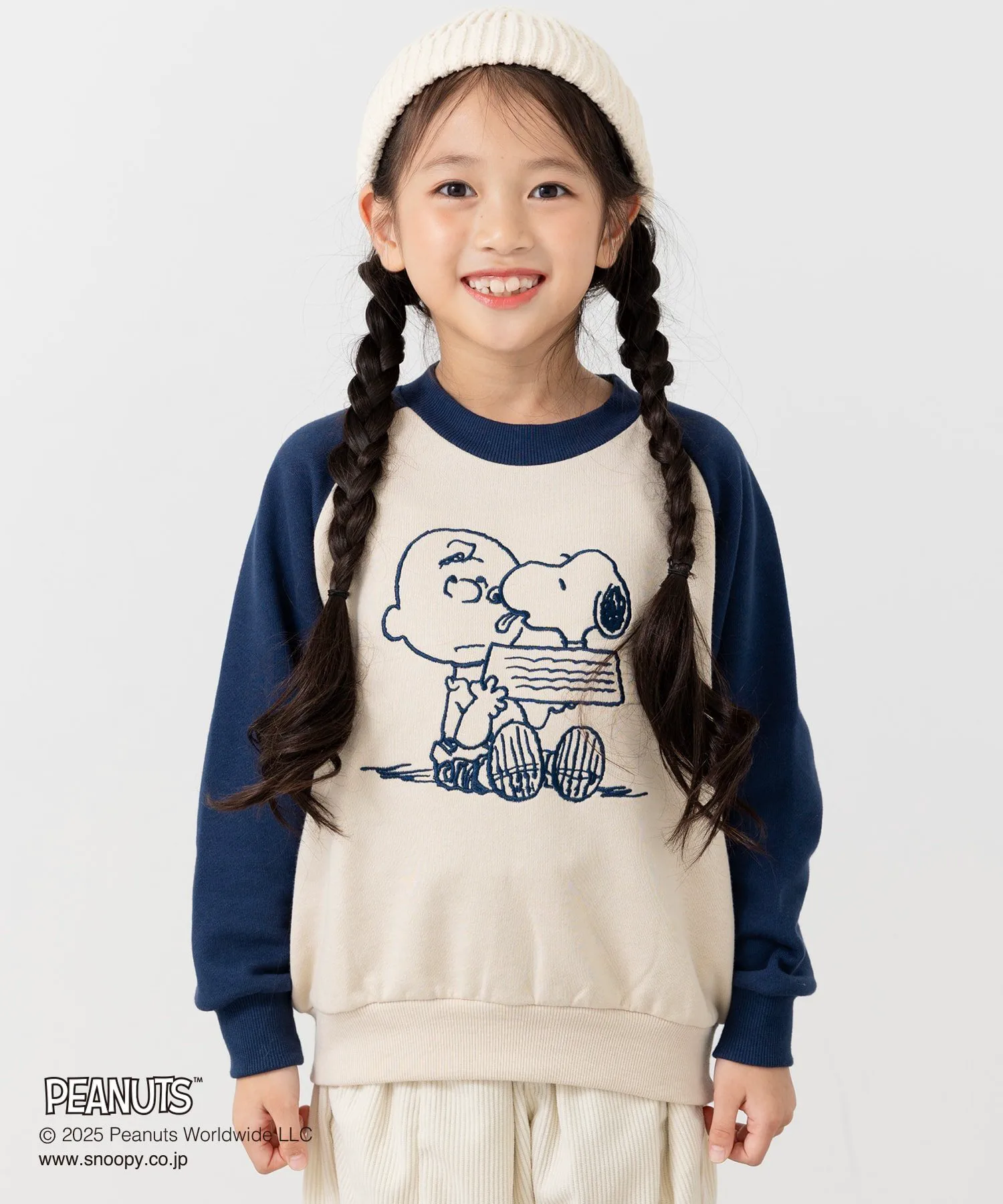 Флисовая толстовка с рисунком арахиса Peanuts, H Raglan/Navy