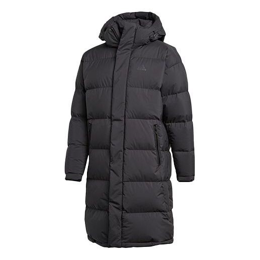 

Пуховик adidas protection against cold Stay Warm hooded mid-length Down Jacket Black, черный