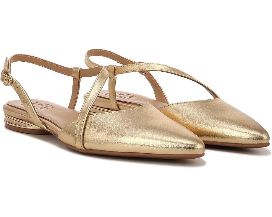 

Туфли на плоской подошве Naturalizer Hawaii Pointed Toe Slingback Flats, цвет Dark Gold Leather