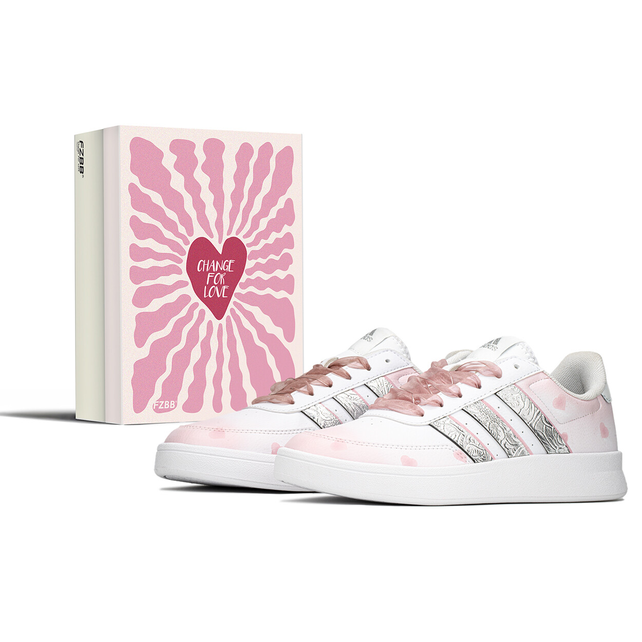 

Кроссовки Adidas Neo Breaknet Skateboard Shoes Women's Low-Top White Pink, Белый, Кроссовки Adidas Neo Breaknet Skateboard Shoes Women's Low-Top White Pink