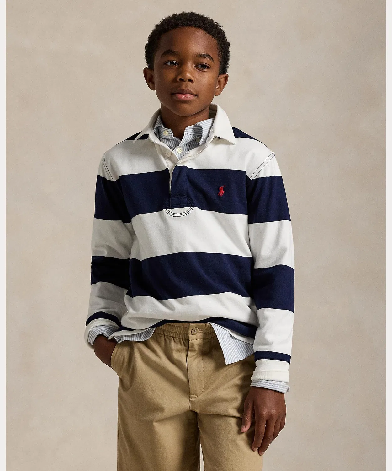Рубашка регби хлопковая поло Ralph Lauren синяя
