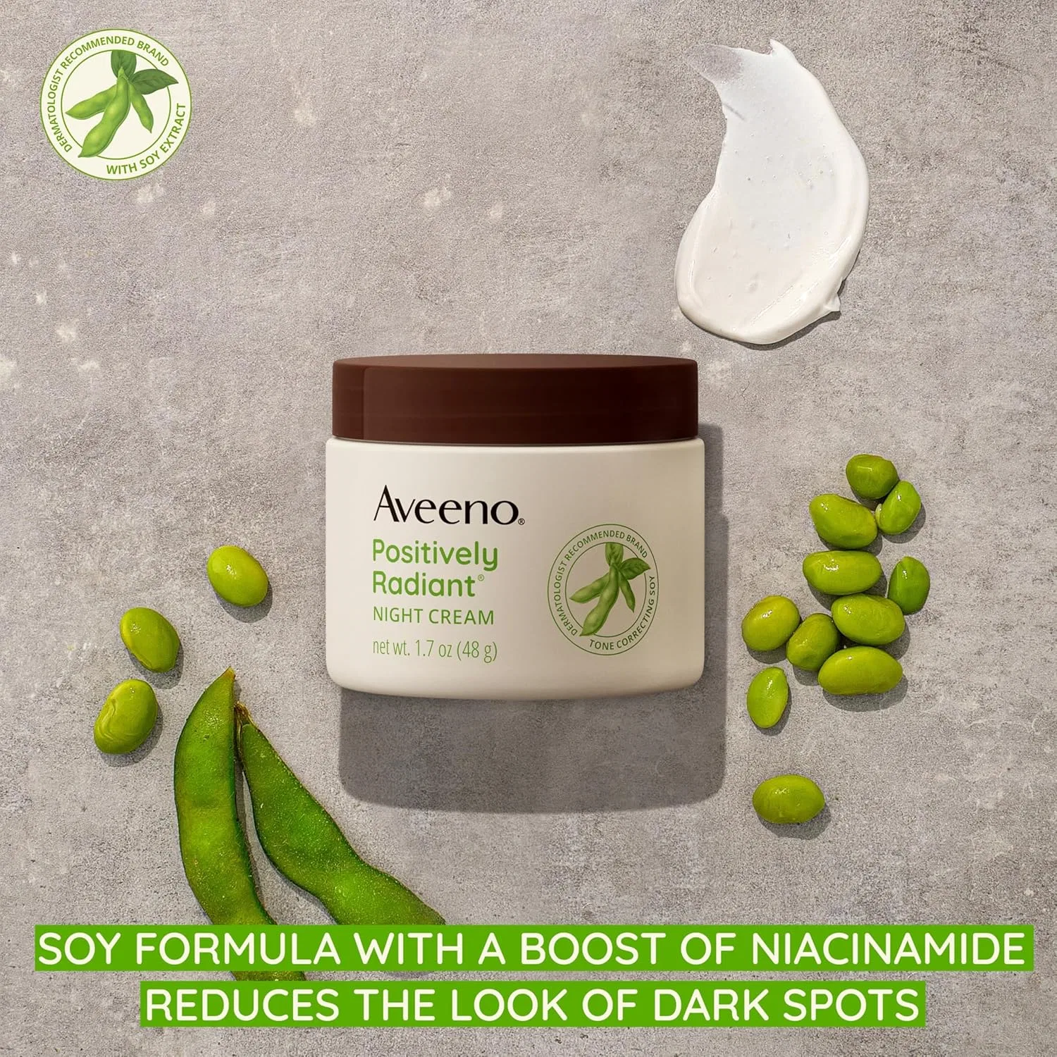 Крем для лица Aveeno — Ночной Positive Radiant Intensive Night Cream с ниацинамидом и соей, 48 г — фото 2