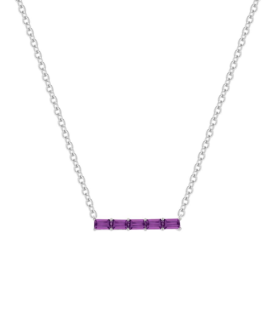

Колье с искусственно выращенным сапфиром (5/8 карата) из стерлингового серебра (также доступно в варианте с несколькими камнями) Macy's, Amethyst