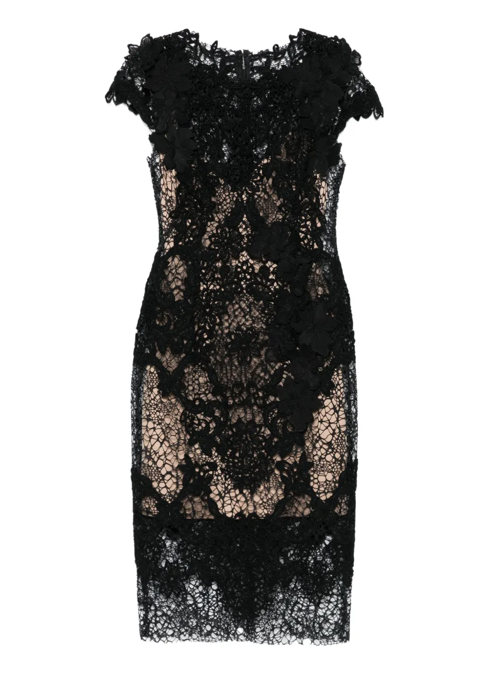 

Платье мини с цветочным кружевом Gemy Maalouf, черный