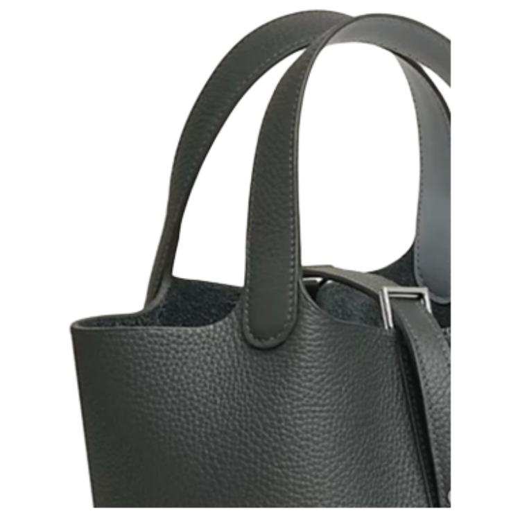 HERMES Сумка Пикотин Лок Клеменс из кожи быка с корзиной из телячьей кожи свифт — фото 3