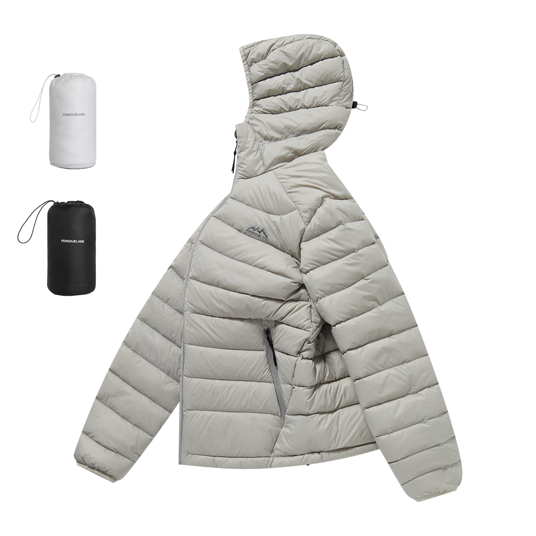 

FENGXUELANG Унисекс пуховик, Light Gray