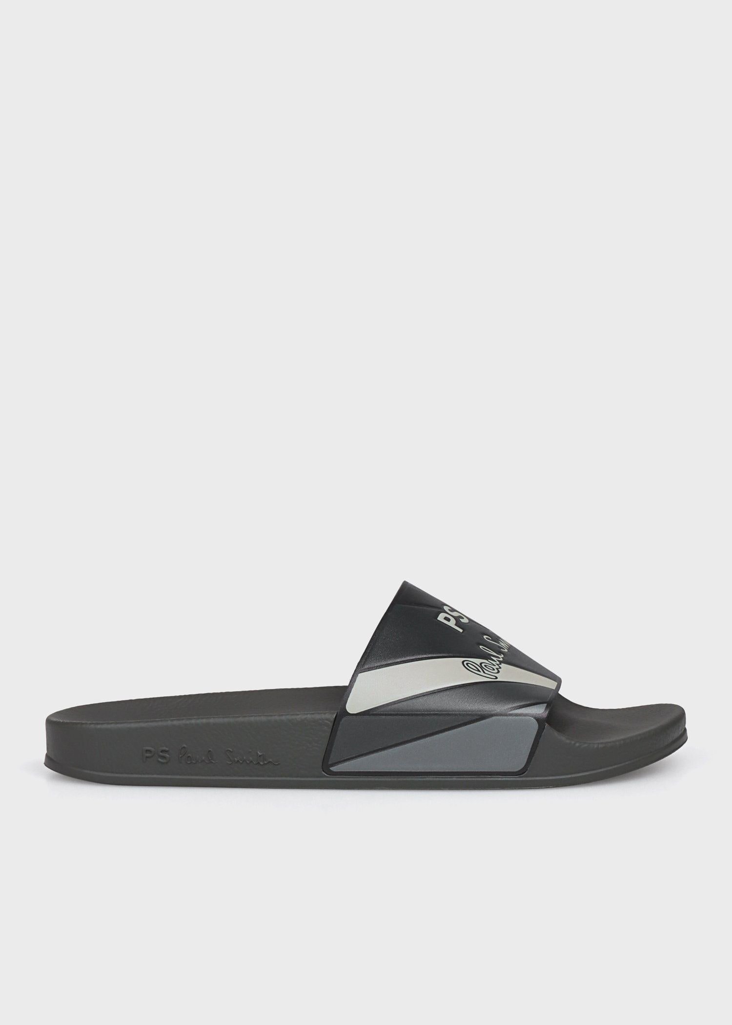 Сандалии для душа с логотипом PS и зебровым принтом Ps Paul Smith, Dark Gray