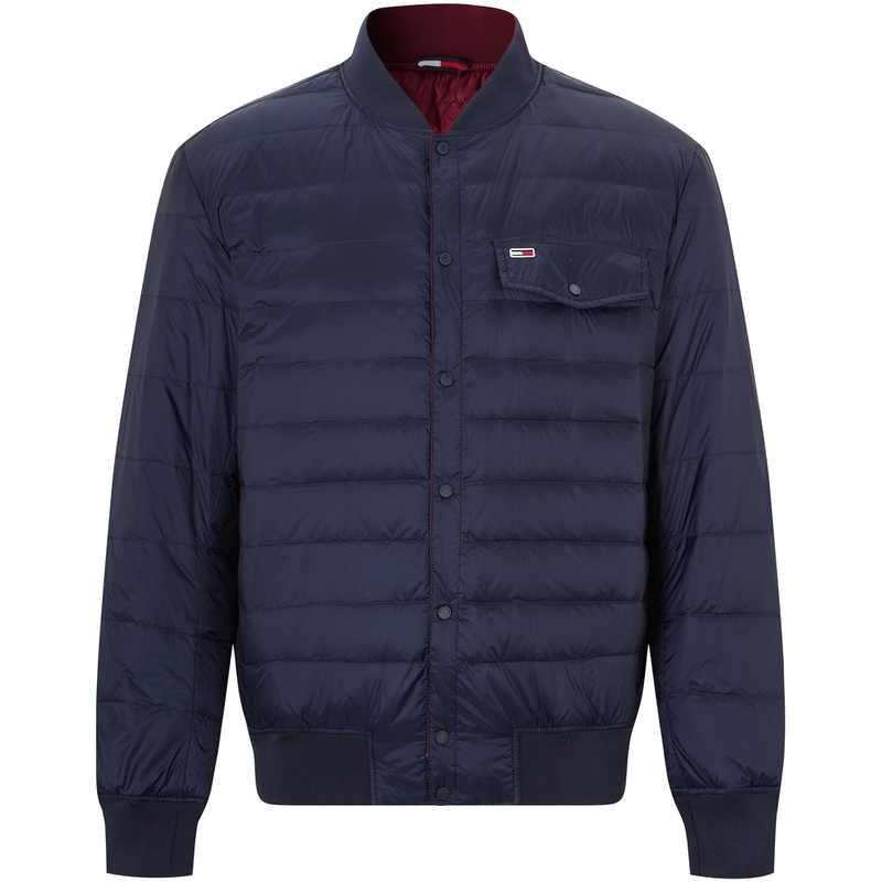 Tommy Hilfiger Мужская пуховая куртка темно-синяя с бордовым, Dark Blue/Burgundy C87 — фото 3