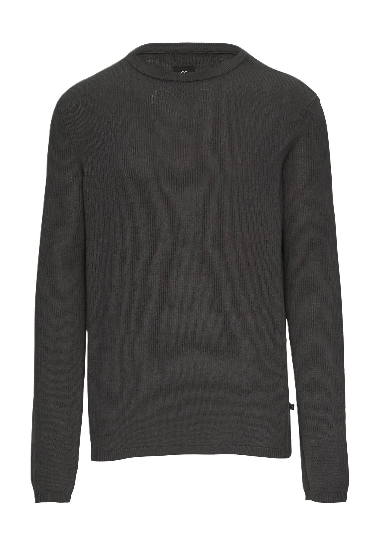 

Вязаный мужской хлопковый свитер в рубчик QS, цвет 9897 Grey/black