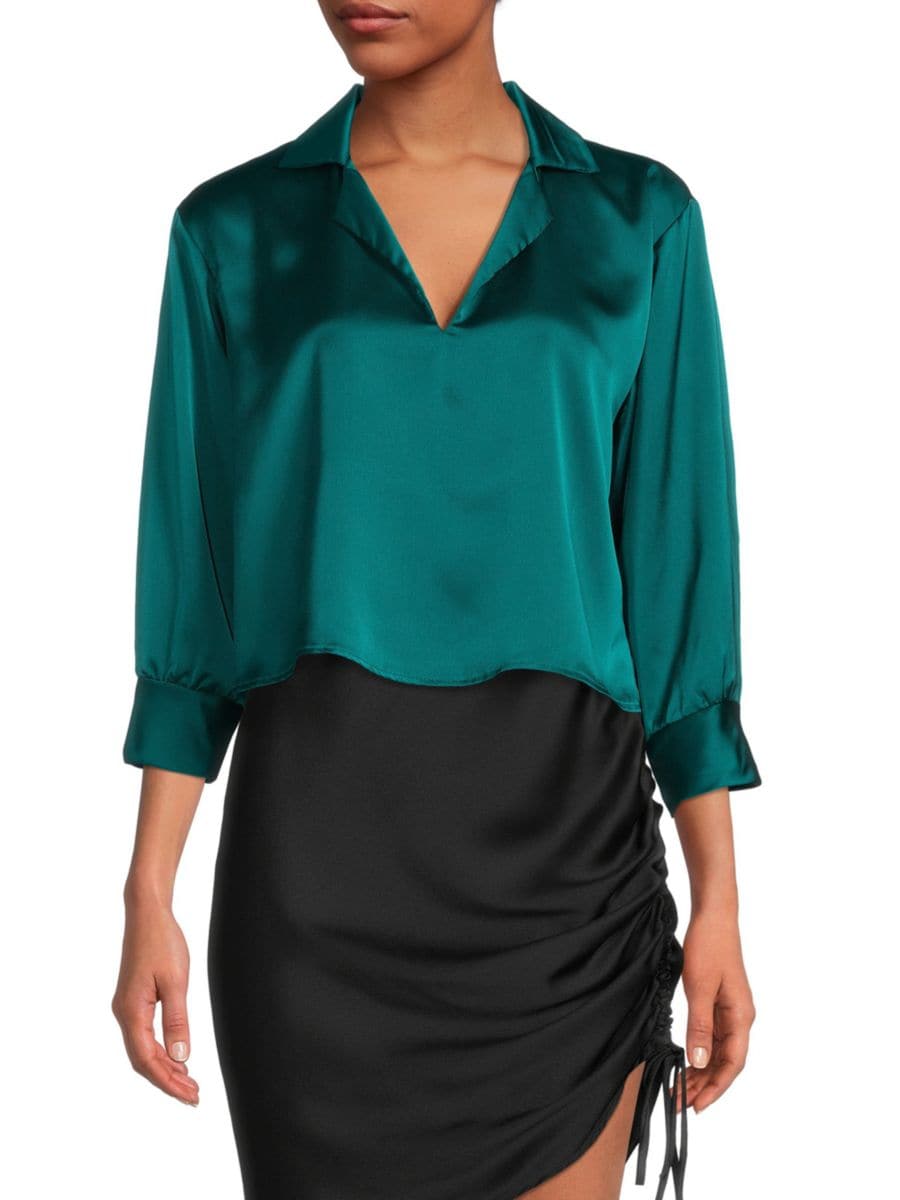 

Атласный топ Renee C., цвет Hunter Green