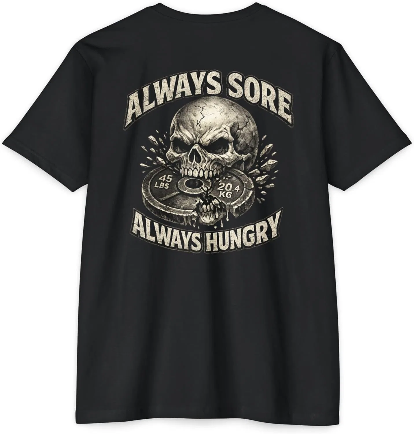 Футболка Always Sore Always Hungry - темная мотивационная для зала, спереди и сзади, для тренировок, дисциплины и силы духа GENERIC, черный — фото 4