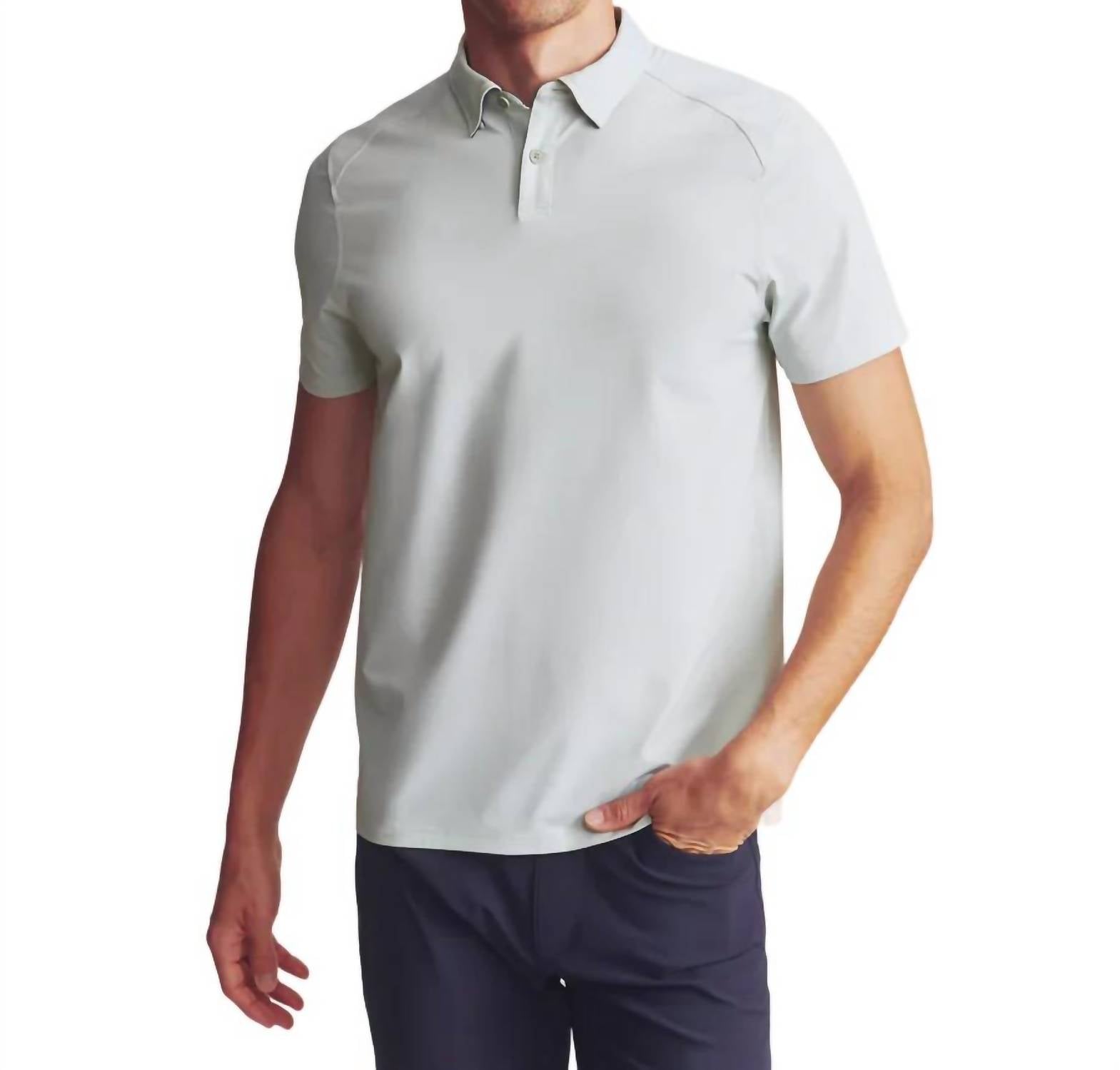 

Рубашка поло Commuter в цвете Seagrass Green Honeycomb RHONE