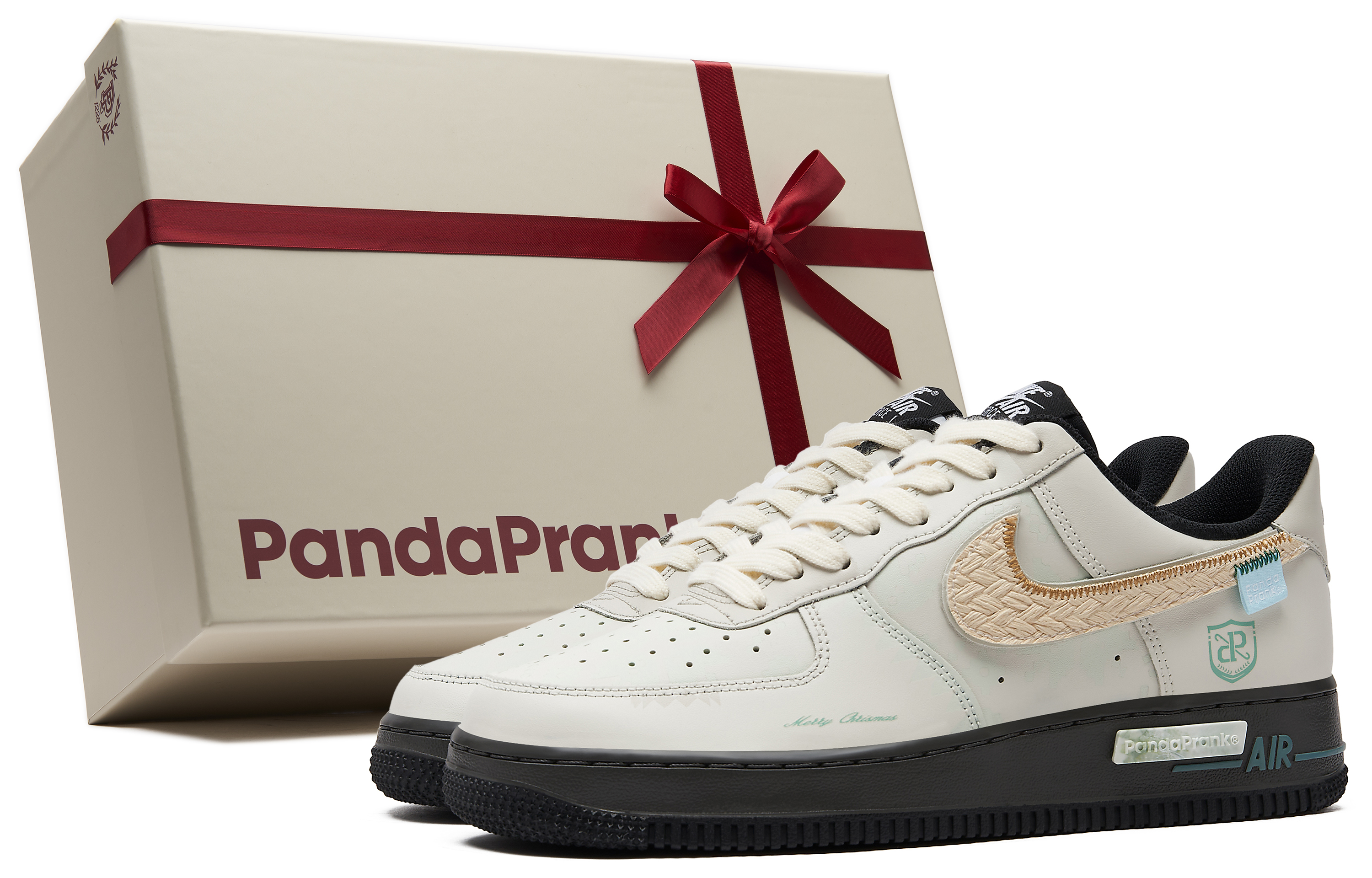 Nike Кроссовки Air Force 1 для скейтбординга, унисекс, низкие, бежево-коричневые