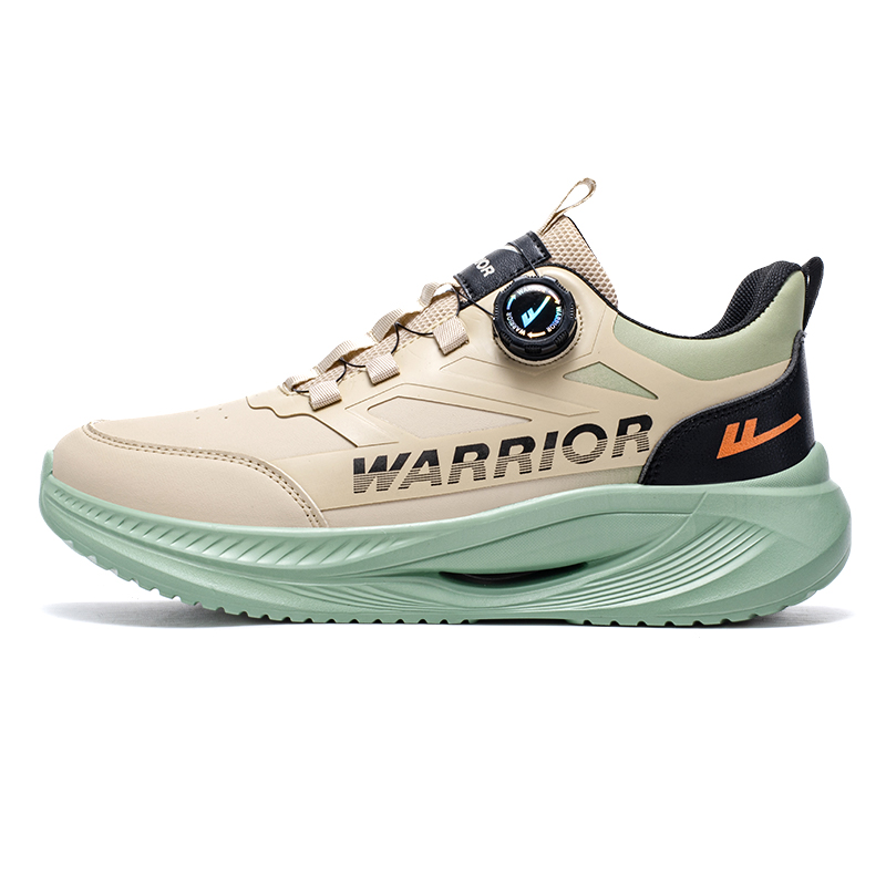

Кроссовки для бега мужские Low top с амортизацией, противоскользящие, износостойкие, дышащие, легкие, с отскоком WARRIOR, светло-coffee/черный/светло-зеленый