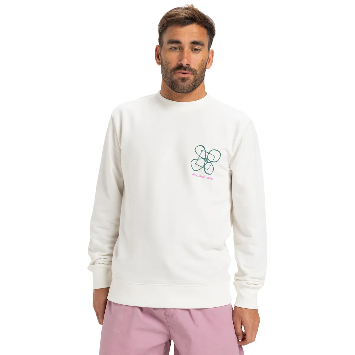 

Мужская толстовка с принтом Quiksilver, белый