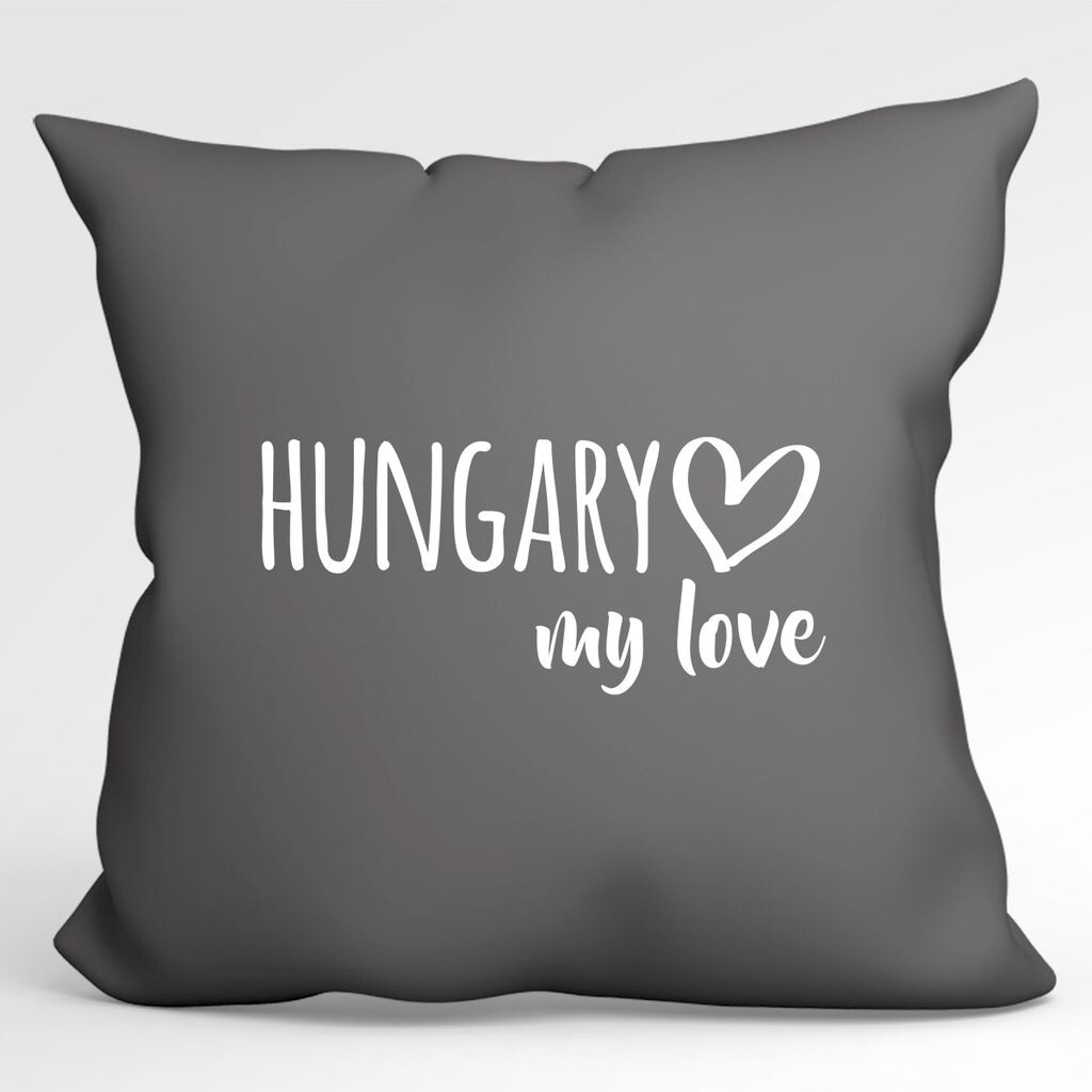 

Huuraa Pillow Венгрия, моя любовь Декоративная подушка с наполнителем размером 40х40см Серый стальной для всех любителей Венгрии Идея подарка для друзей и семьи Hellweg Druckerei