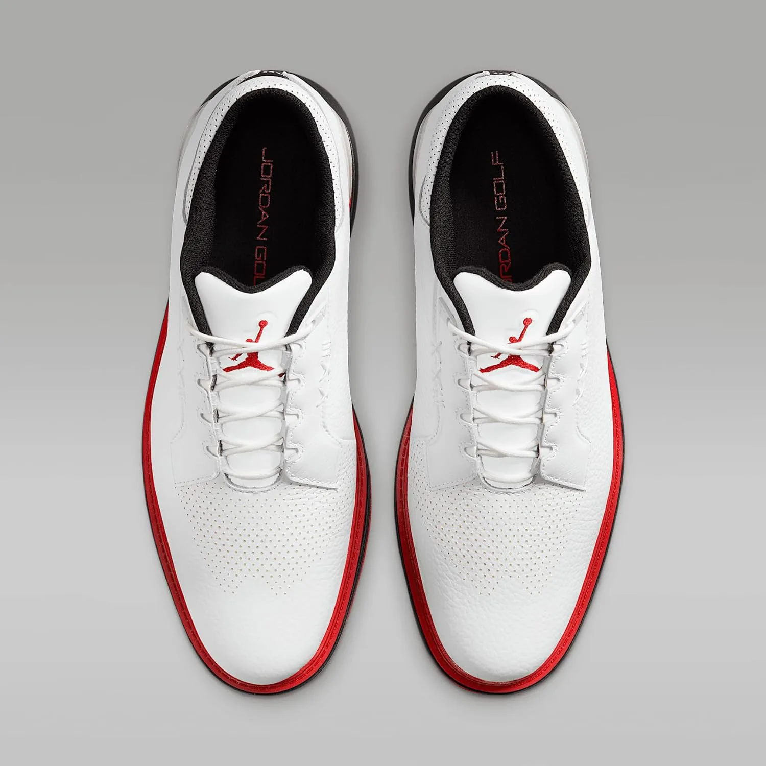 Кроссовки для гольфа Jordan ADG 5 (FQ6642-003, черный/серо-голубой/белый) Nike, белый/черный/красный — фото 4