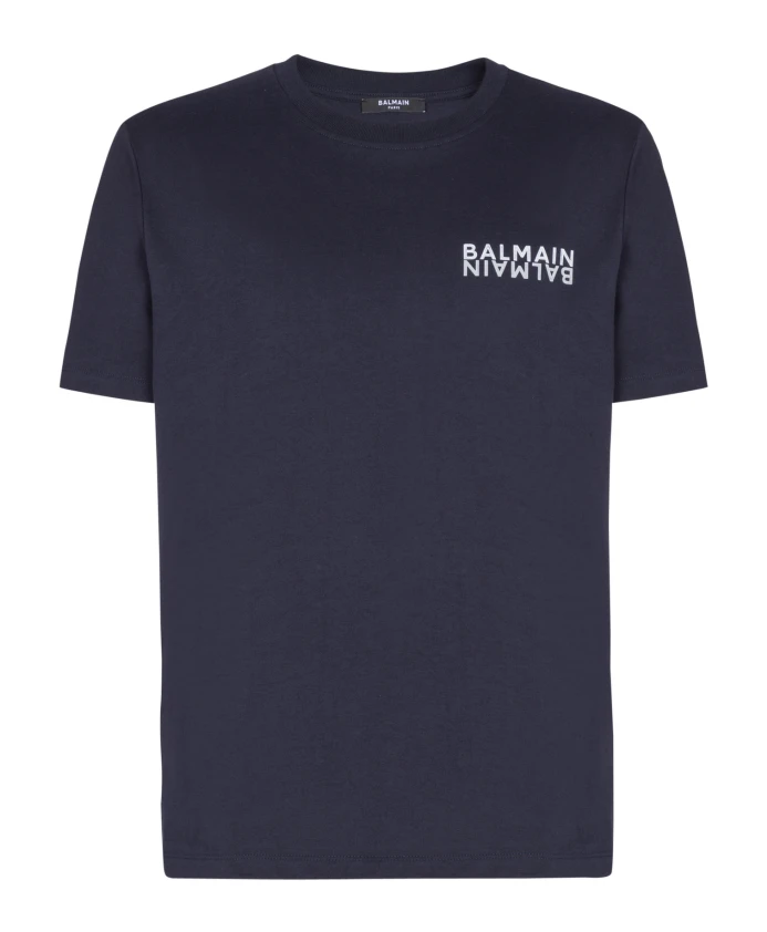 

Футболка с принтом Balmain, синий
