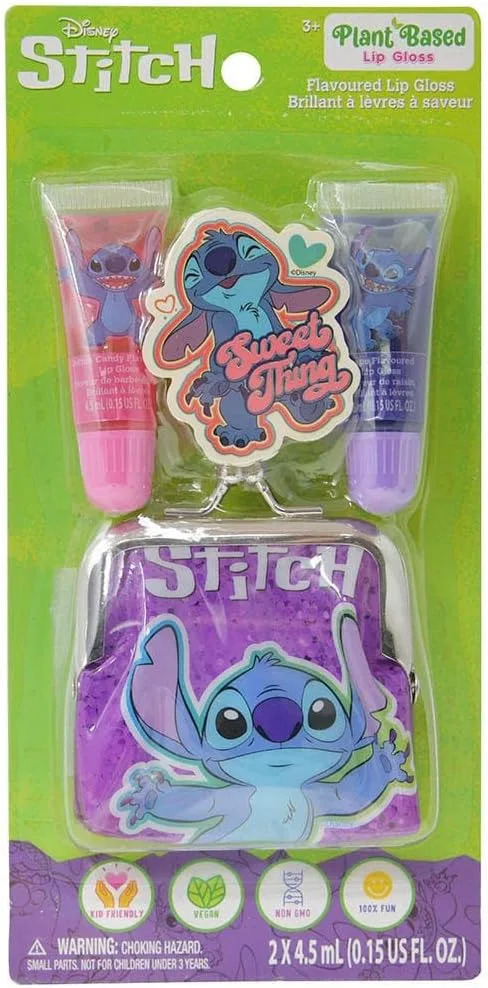 Набор блесков для губ Stitch Disney на растительной основе, 2 шт, мультиколор