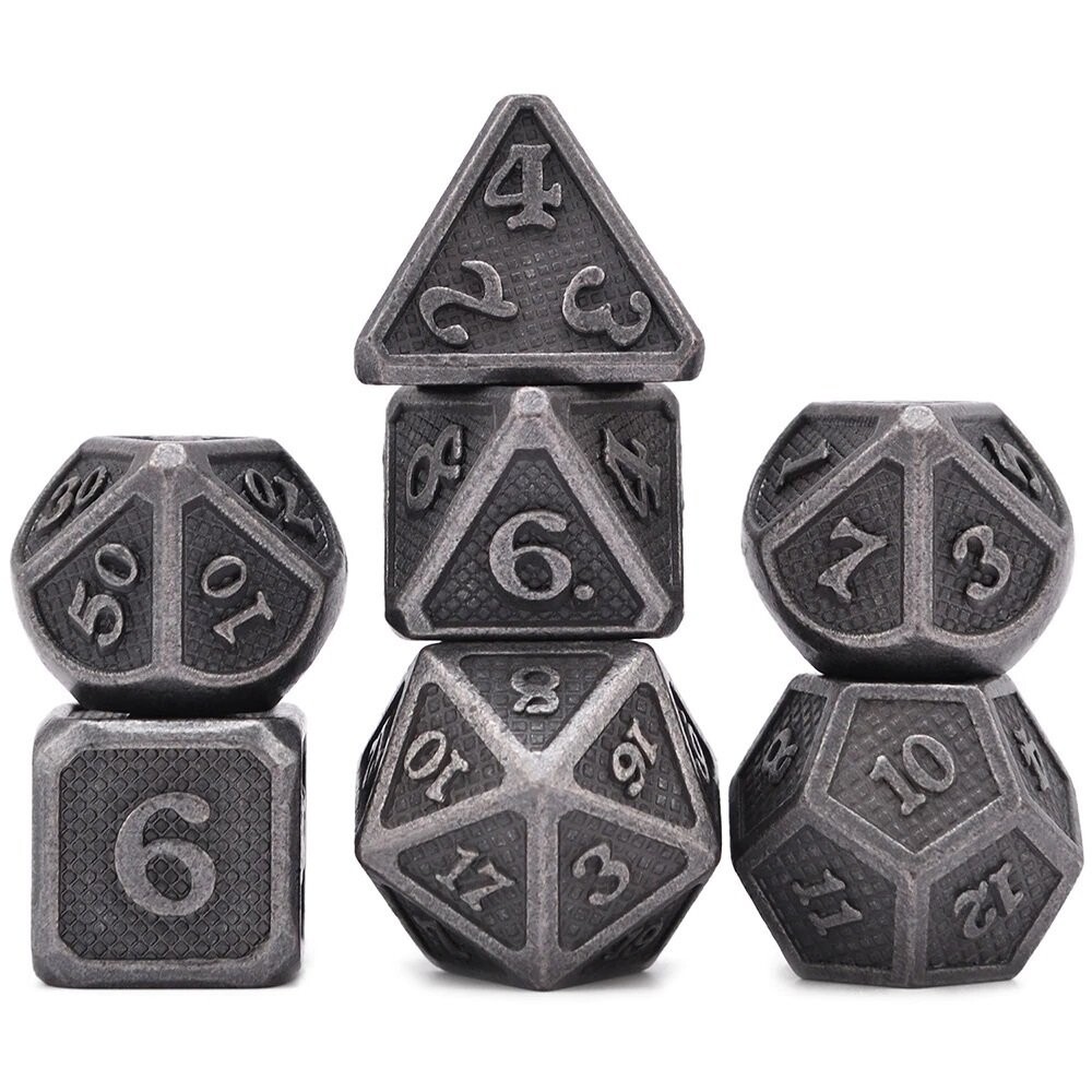 

RPG Dice 7 Dragon Dice — металлический набор серебряной чешуи RGFK