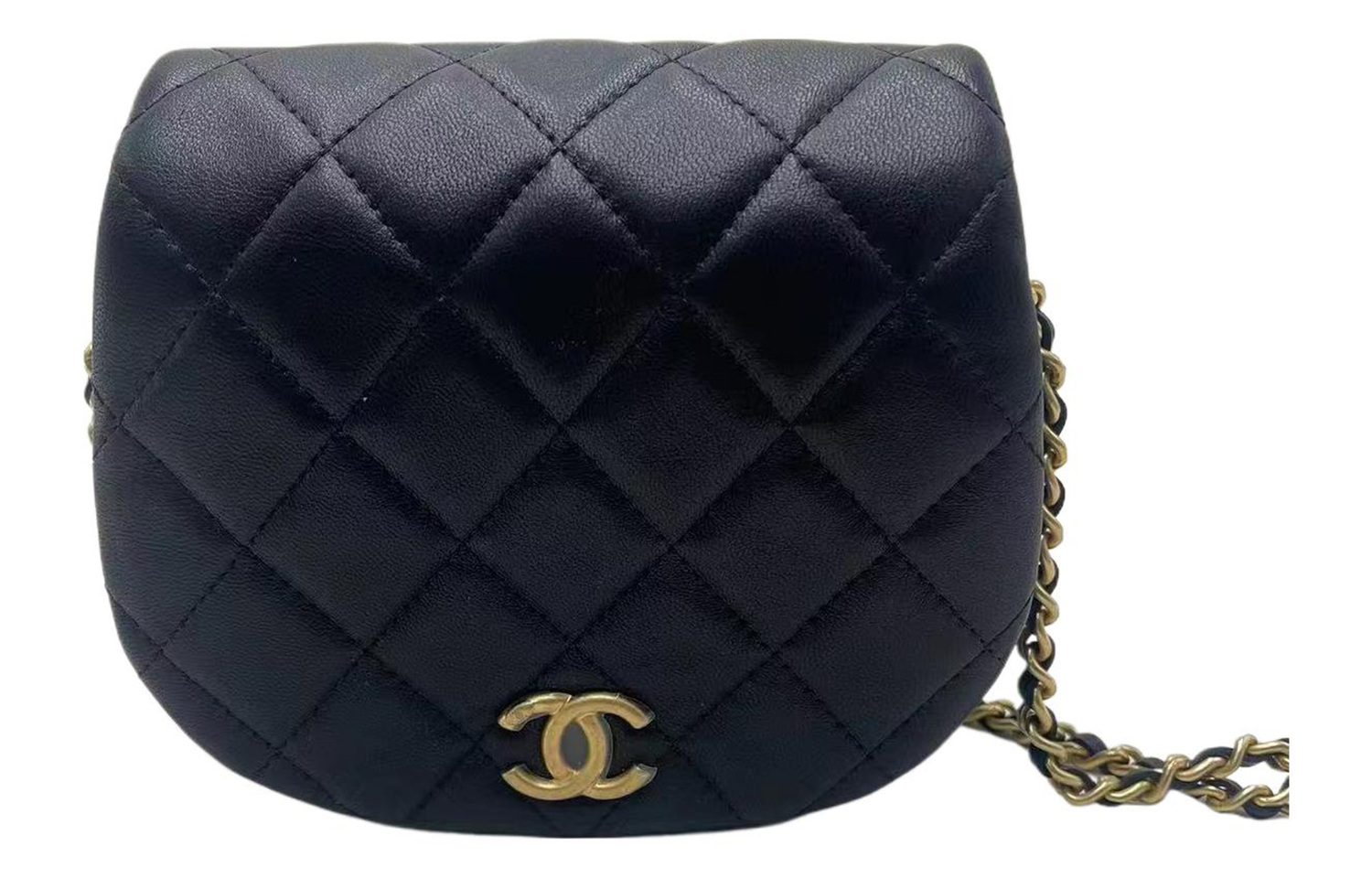 CHANEL Одно плечевая сумка-клатч из овчины черная для женщин — фото 2