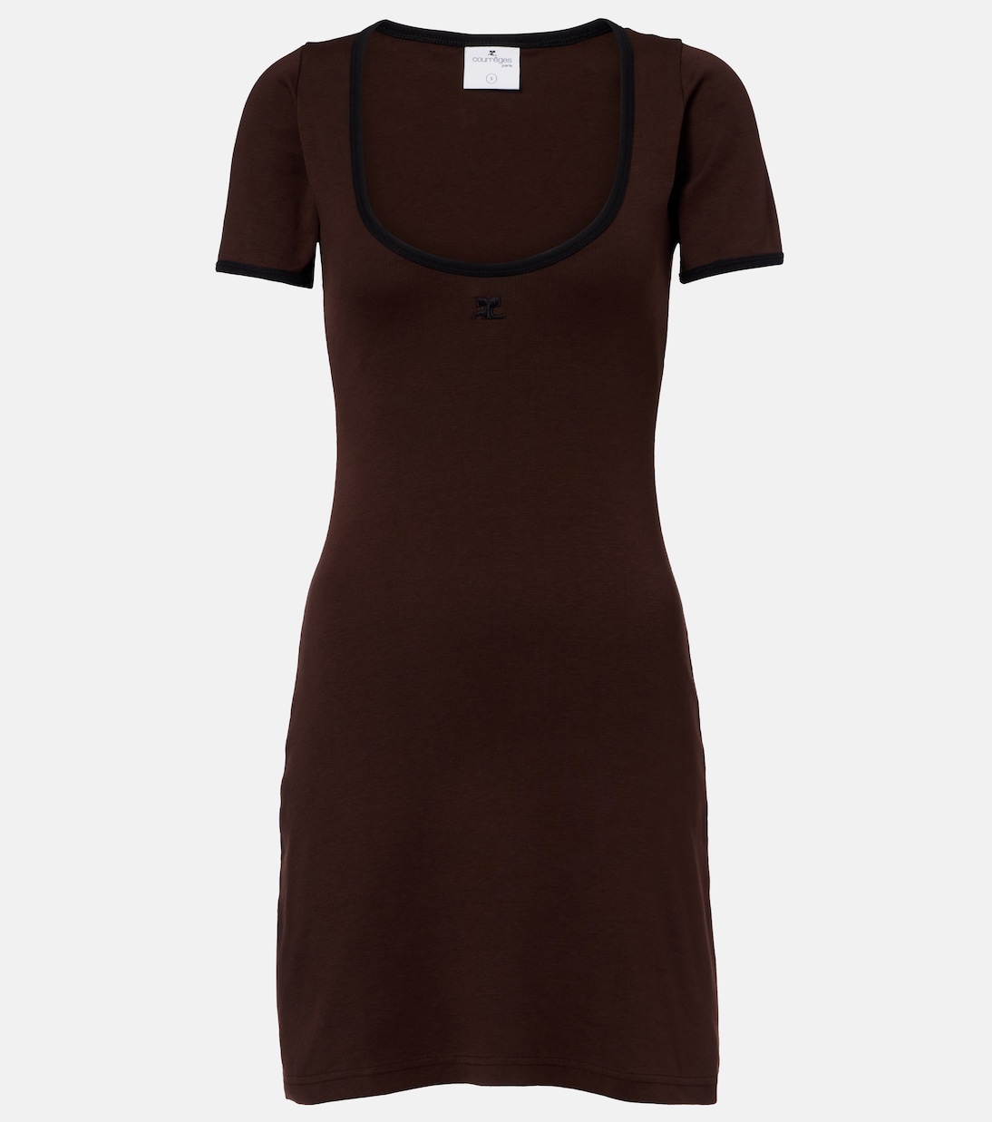 

Холистическое хлопковое мини-платье Courrèges, Chocolate/Black