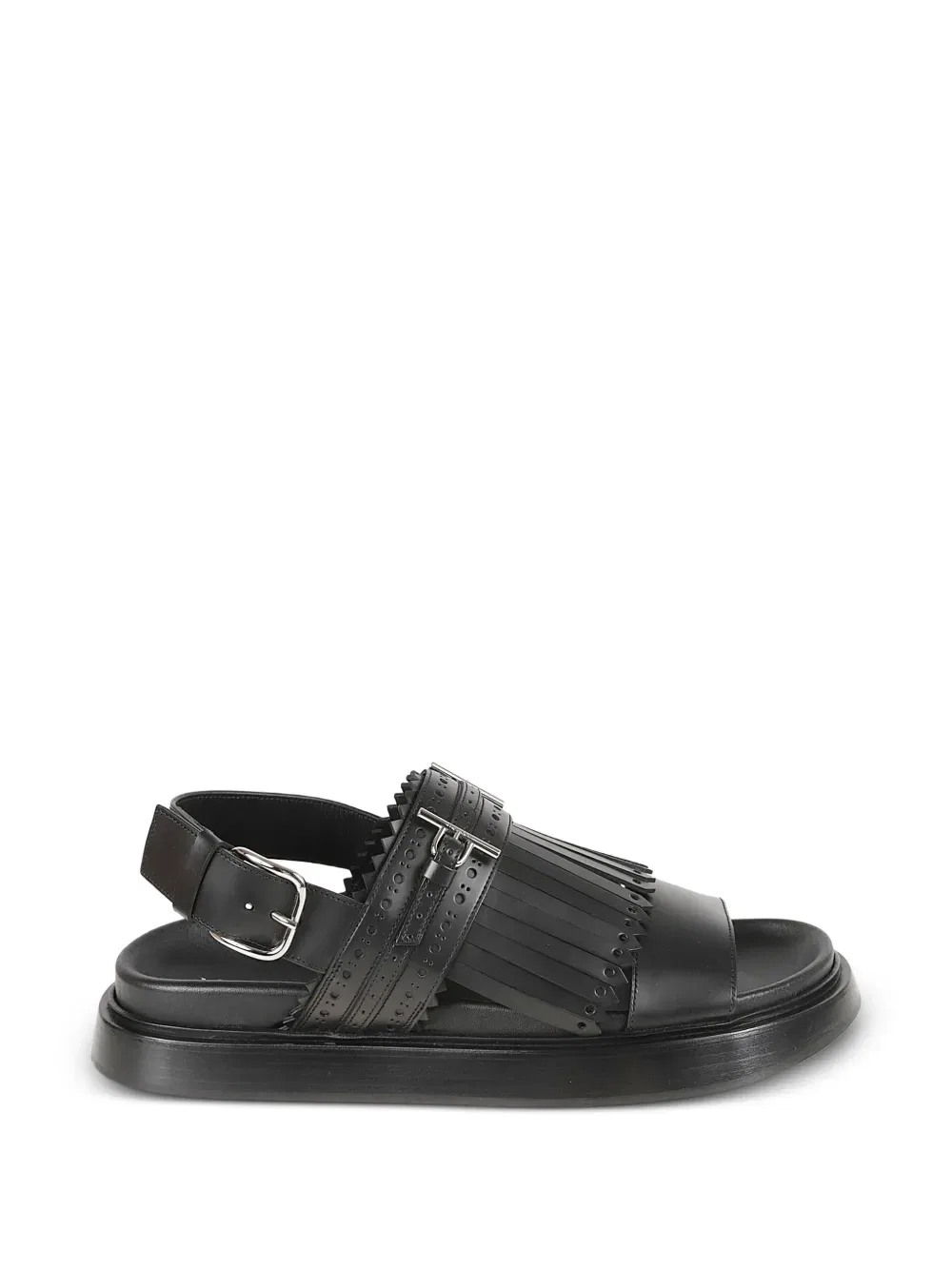 Перфорированные кожаные сандалии Alexander Mcqueen, черный