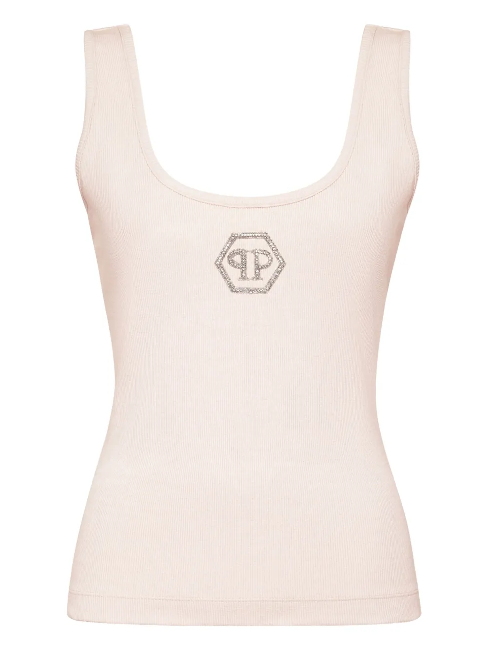 

Топ в рубчик с логотипом Philipp Plein, белый