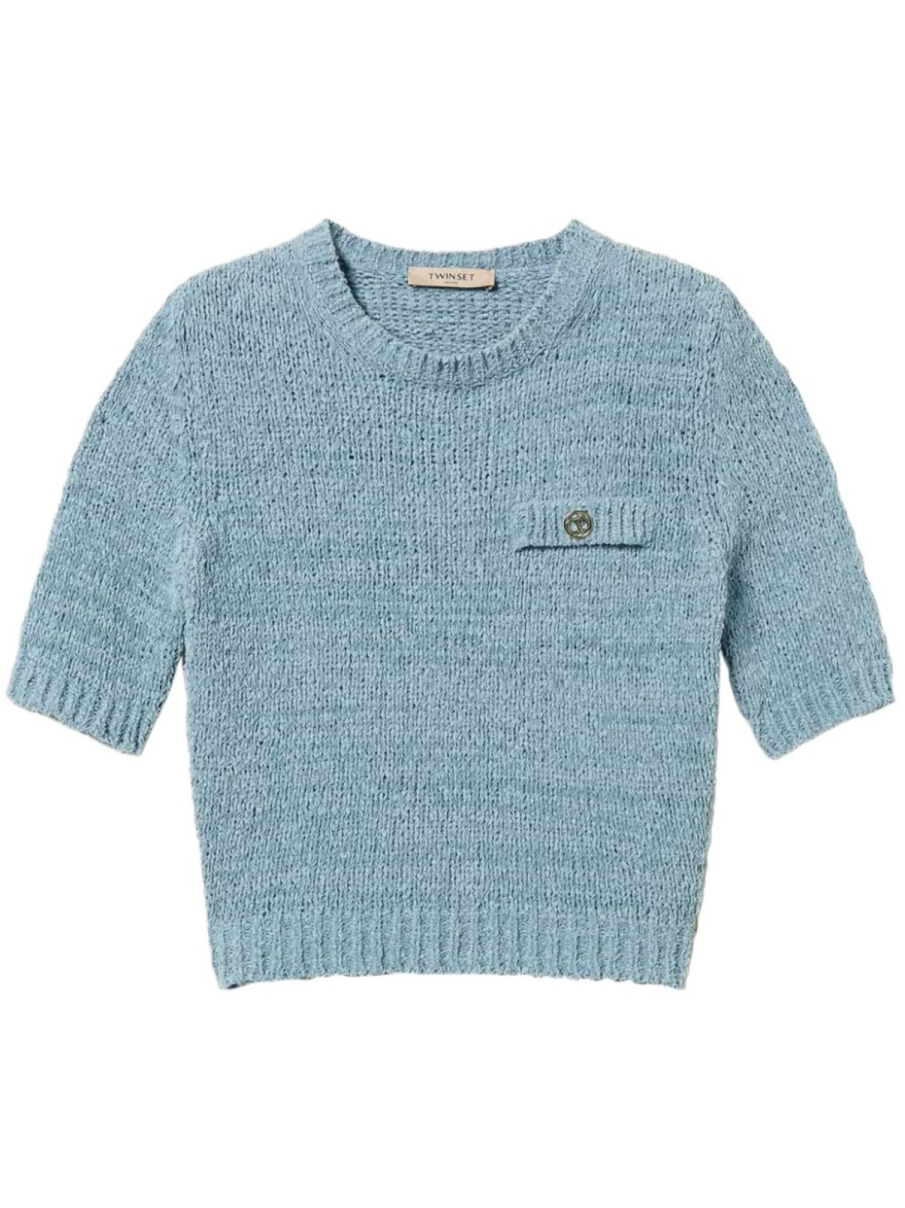 

TWINSET укороченный джемпер с пуговицами Oval T, синий