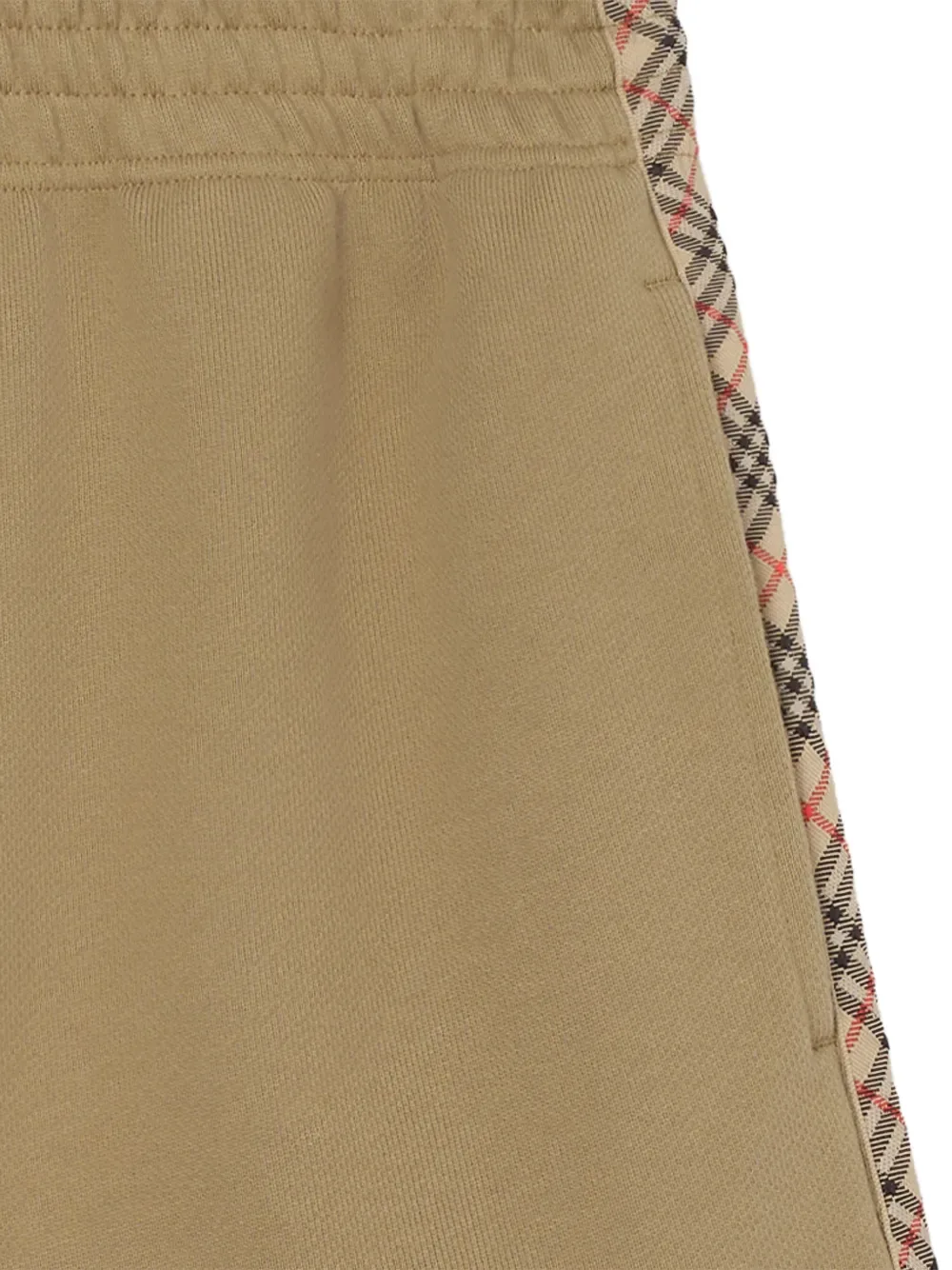 Шорты BURBERRY хлопковые с отделкой в клетку, бежевый — фото 2