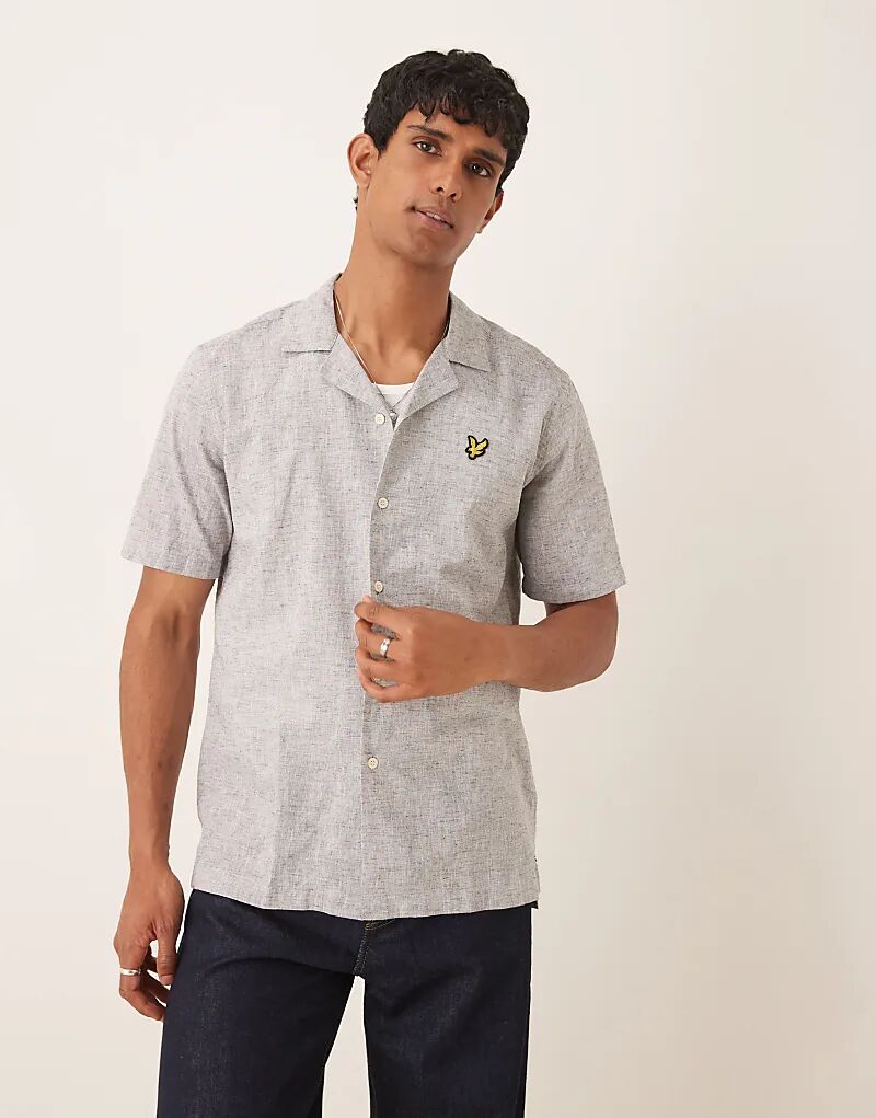 

Рубашка Оксфорд из льняной смеси Lyle & Scott с мягким воротником, темно-синего цвета