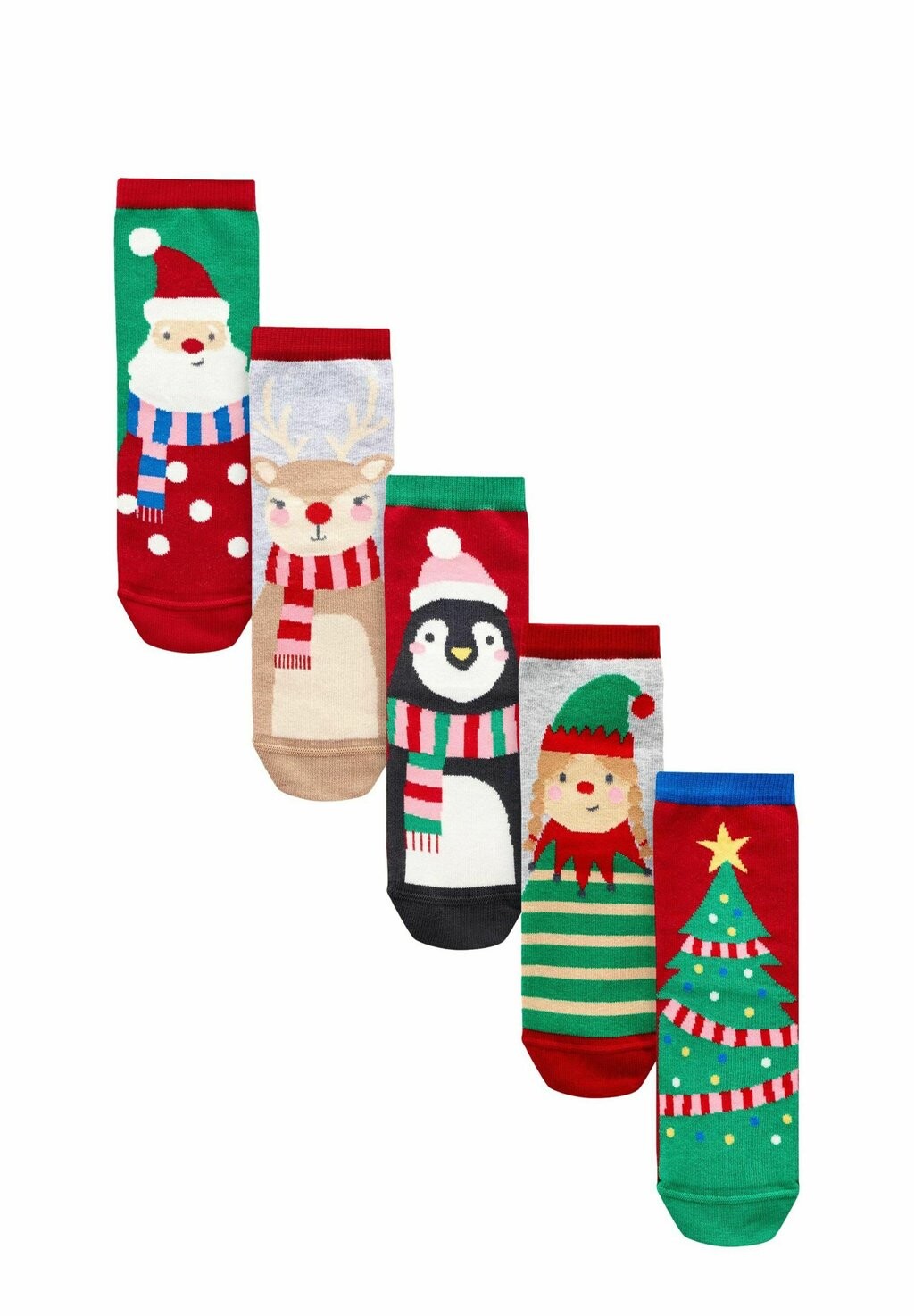 

Носки RICH CHRISTMAS CHARACTER ANKLE 5 PACK REGULAR FIT Next, красный