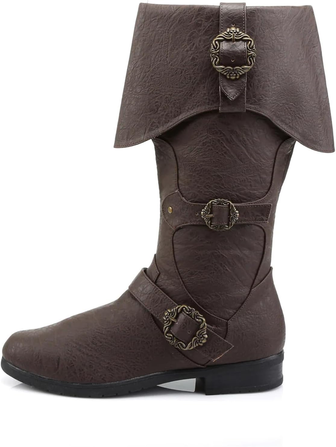 

Мужские средневековые ботинки эпохи Возрождения, пиратские костюмные ботинки, ботинки из искусственной кожи, обувь для Хэллоуина и викинговского косплея Junqiako, коричневый