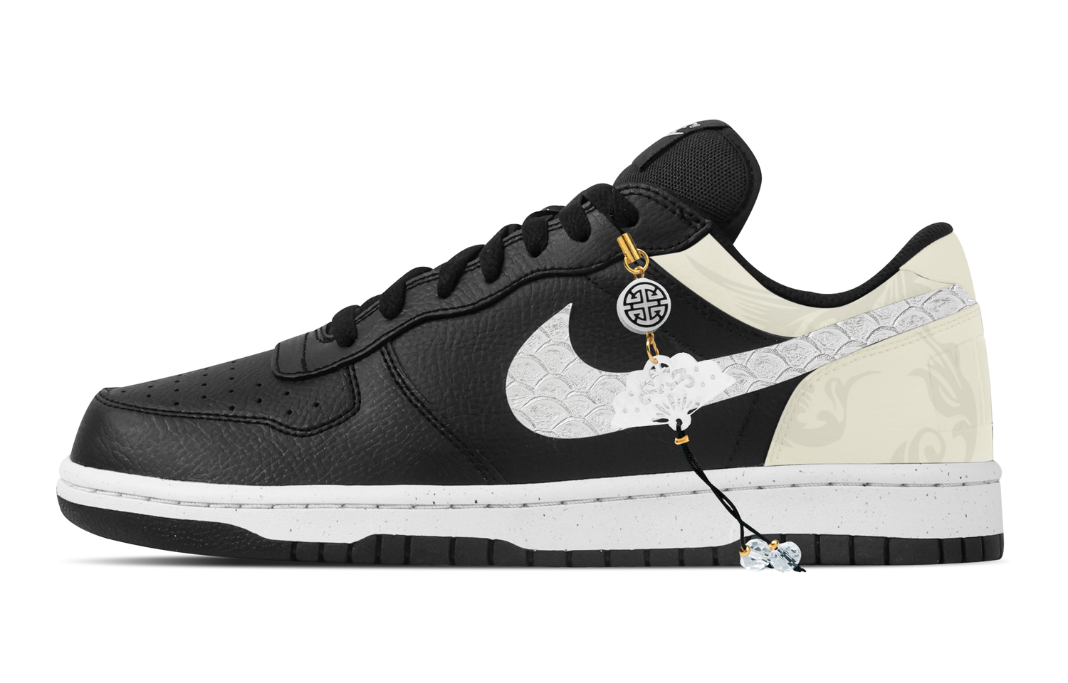 

Простые вышитые облако устойчивые к истиранию дышащие низкие кроссовки для скейтбординга мужские black beige Nike, черный бежевый