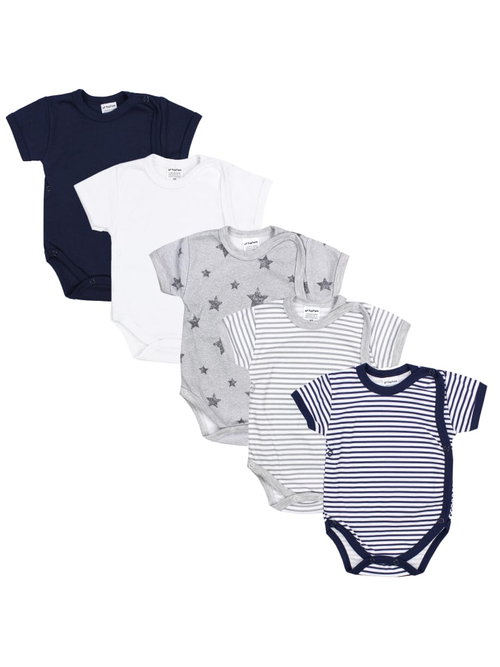 

TupTam Комплект из 5 боди с короткими рукавами для мальчиков, серо-белые