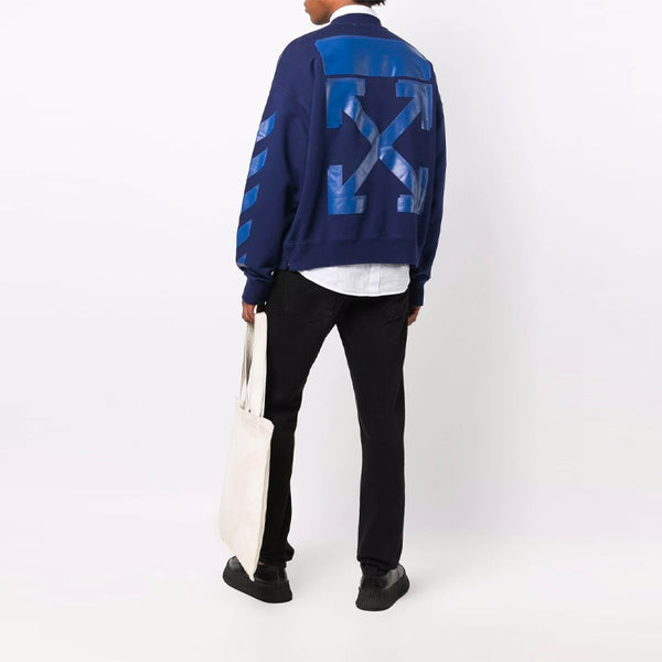 Толстовка men's fw21 rubber arrow geometry pattern round neck long sleeves loose fit blue Off-White, мультиколор — фото 2