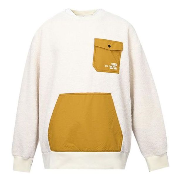 

Толстовка Vans lamb's wool Contrast Color Stitching Round Neck Couple Style Creamy White VN0A5H7M3KS, белый