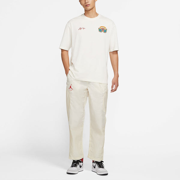 Брюки air jordan x logo printing sports long pants 'cream white' Off-White, белый — фото 3