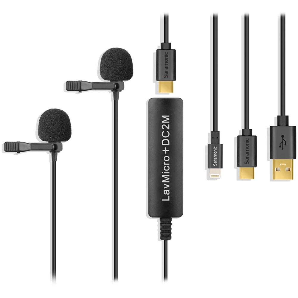 

Saramonic LavMicro+DC2M Двойной всенаправленный петличный микрофон с функцией мониторинга для iOS, Android и компьютера