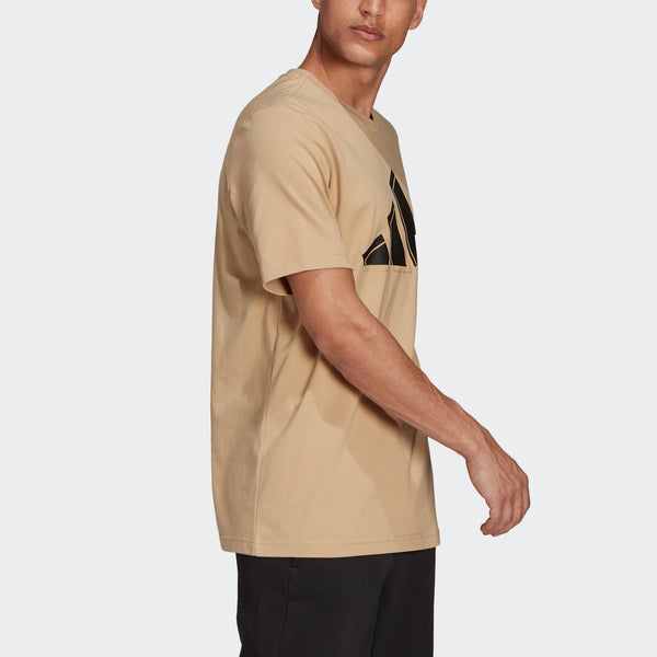 Футболка 3bar logo tee logo printing sports round neck short sleeve khaki Adidas, хаки — фото 4
