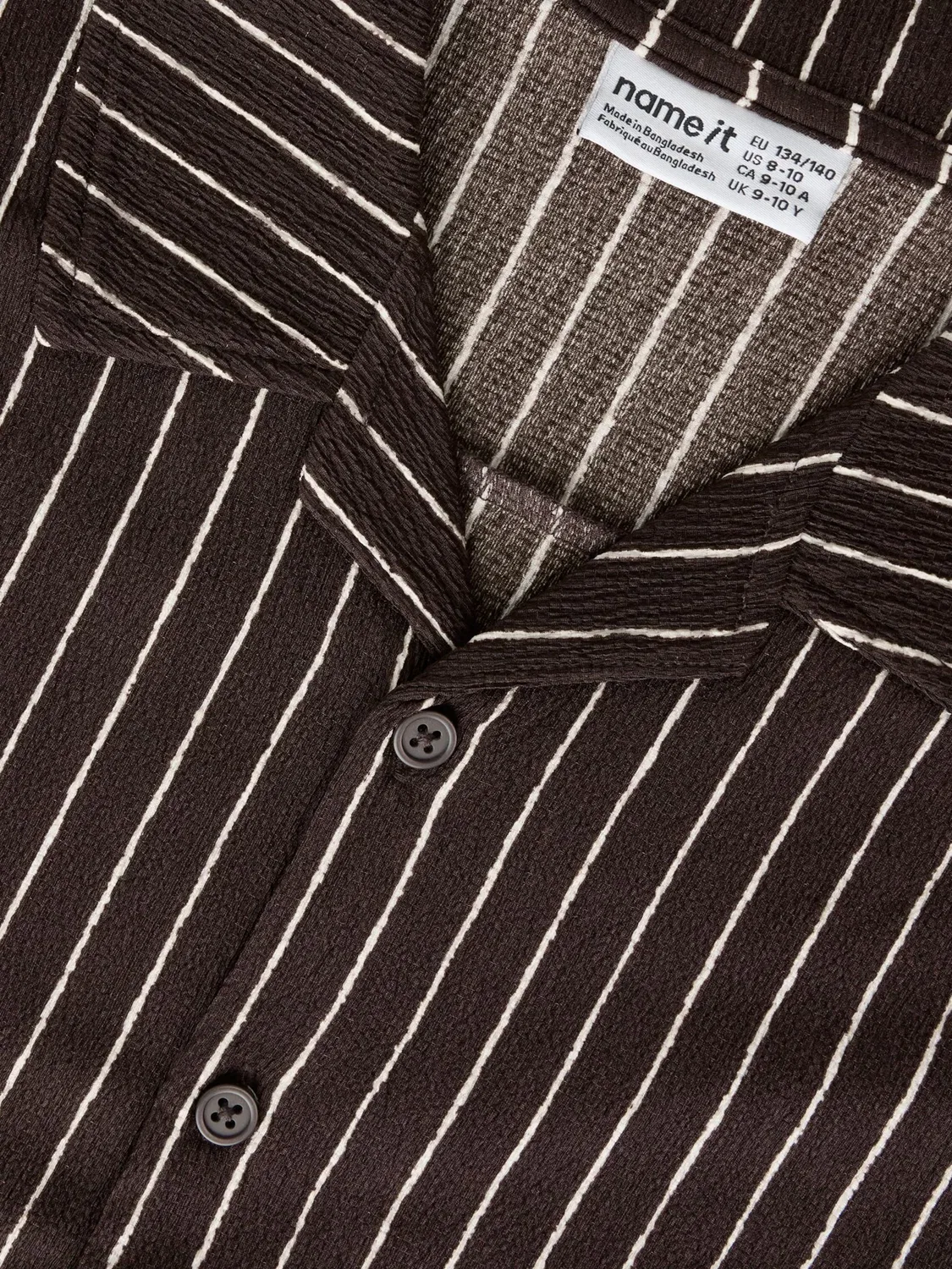 Рубашка на пуговицах стандартного кроя Name It, Dark Brown — фото 4