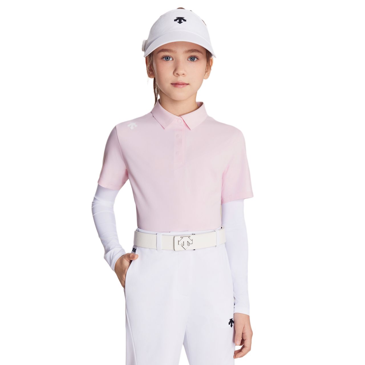 

Футболка-поло для гольфа, весна-лето 2025, для подростков Descente, розовый