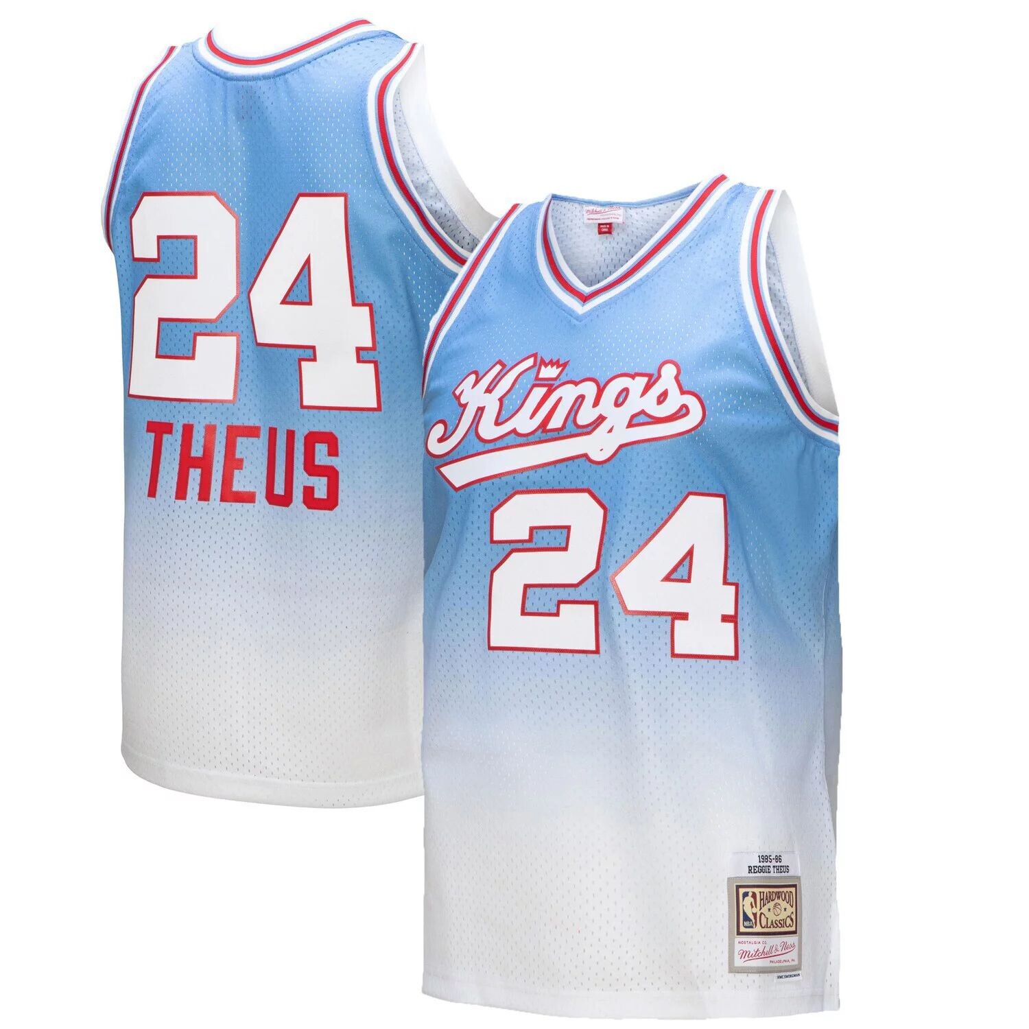 

Мужская футболка Mitchell & Ness Reggie Theus белого/голубого цвета Sacramento Kings 1985/86 Hardwood Classics Fadeaway Swingman Player, Белый, Мужская футболка Mitchell & Ness Reggie Theus белого/голубого цвета Sacramento Kings 1985/86 Hardwood Classics 